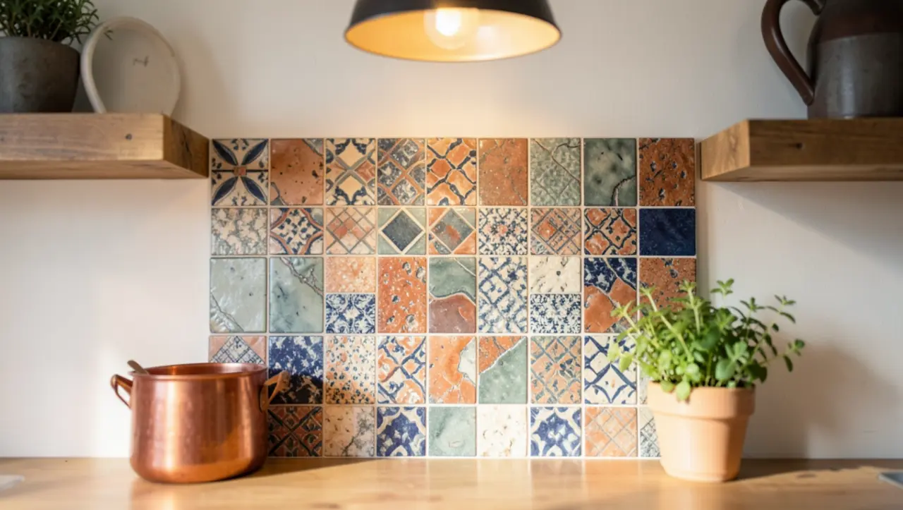patchwork w kuchni na ścianie