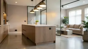 efektowne oddzielenie kuchni od salonu